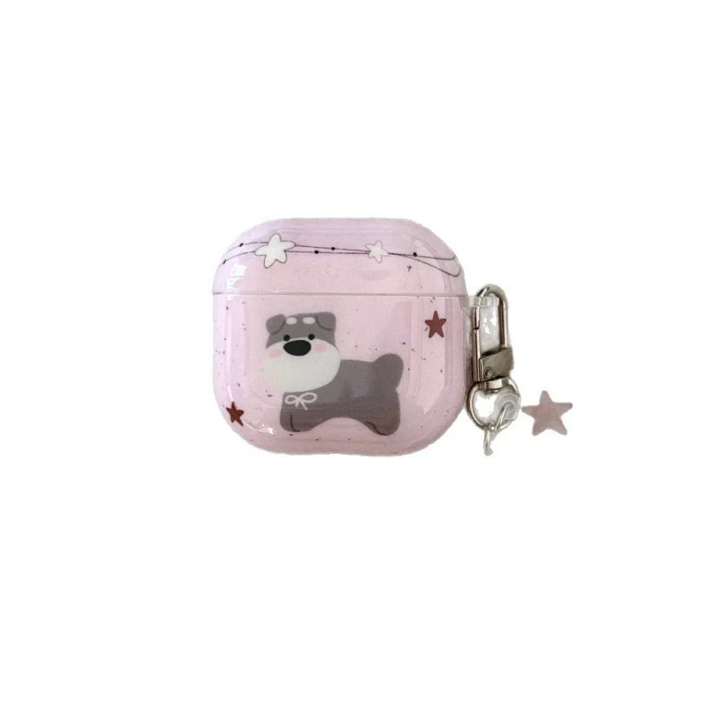 スプラッシュインクグレー子犬イヤホンケース Appleairpods3/4対応漫画ペンダントPRO2/PRO3個性