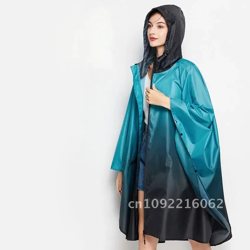 New Motocycle Women Biker Raincoat Lightweight Rain Coat Gradient Adult Rainwear Cloak Raincoats Men Colorful Poncho Waterproof