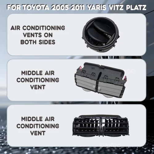 Imagen 1 del producto Rejilla de Ventilación para Aire Acondicionado de Coche Toyota Yaris Vitz Platz 2005-2011, Accesorios Interiores para Aire Acondicionado, Panel de Salpicadero, Kit de Salida