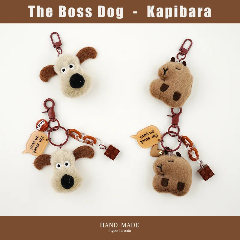 Cute Capybara Pendant Kapibala Plush Charm Car Chain Pendant for Women Handbag Pendant Jewelry Gift Decoration Accessories