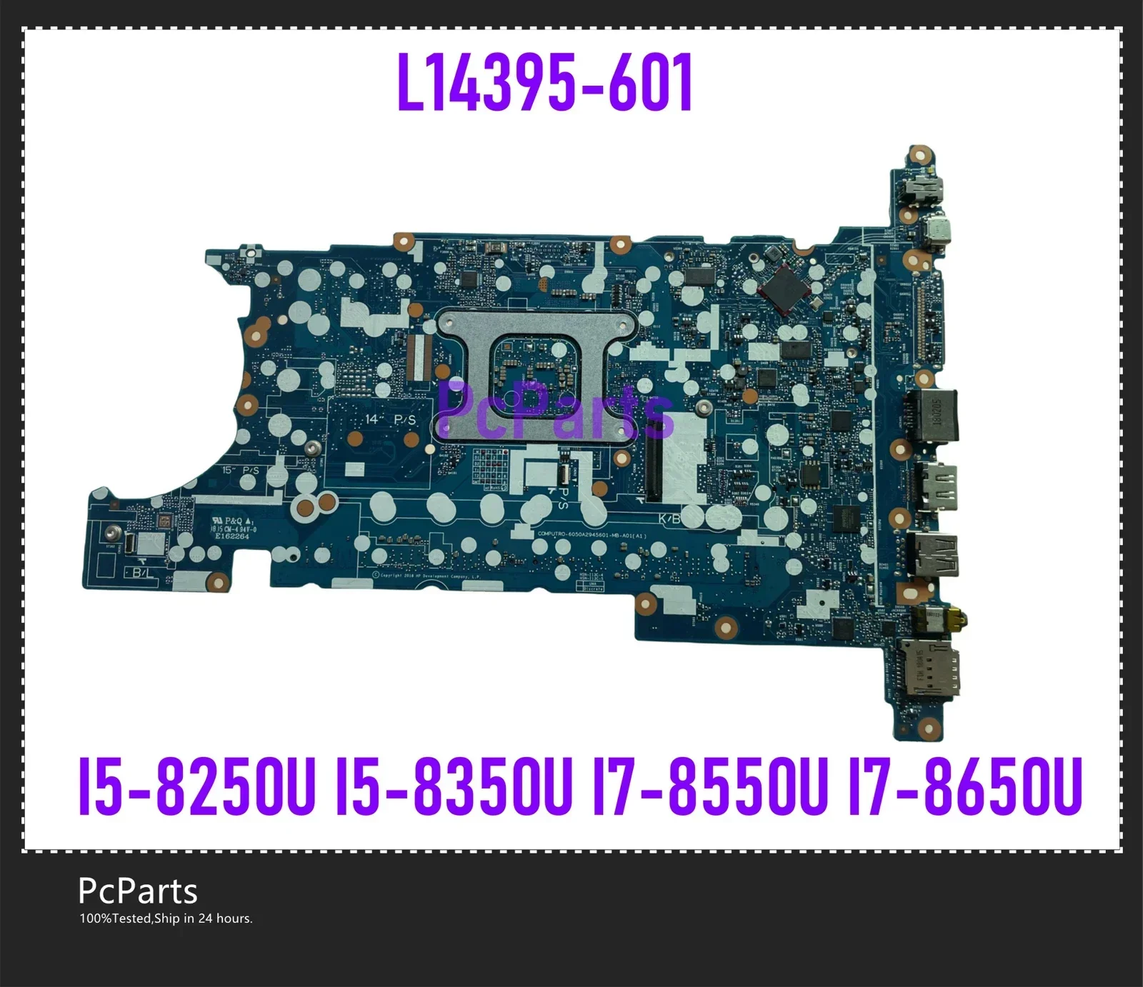 PCparts L15518-601 L14395-601 For HP Elitebook 840 850 G5 Laptop Motherboard 6050A2945601-MB I5-8250U I5-8350U I7-8550U DDR4 MB