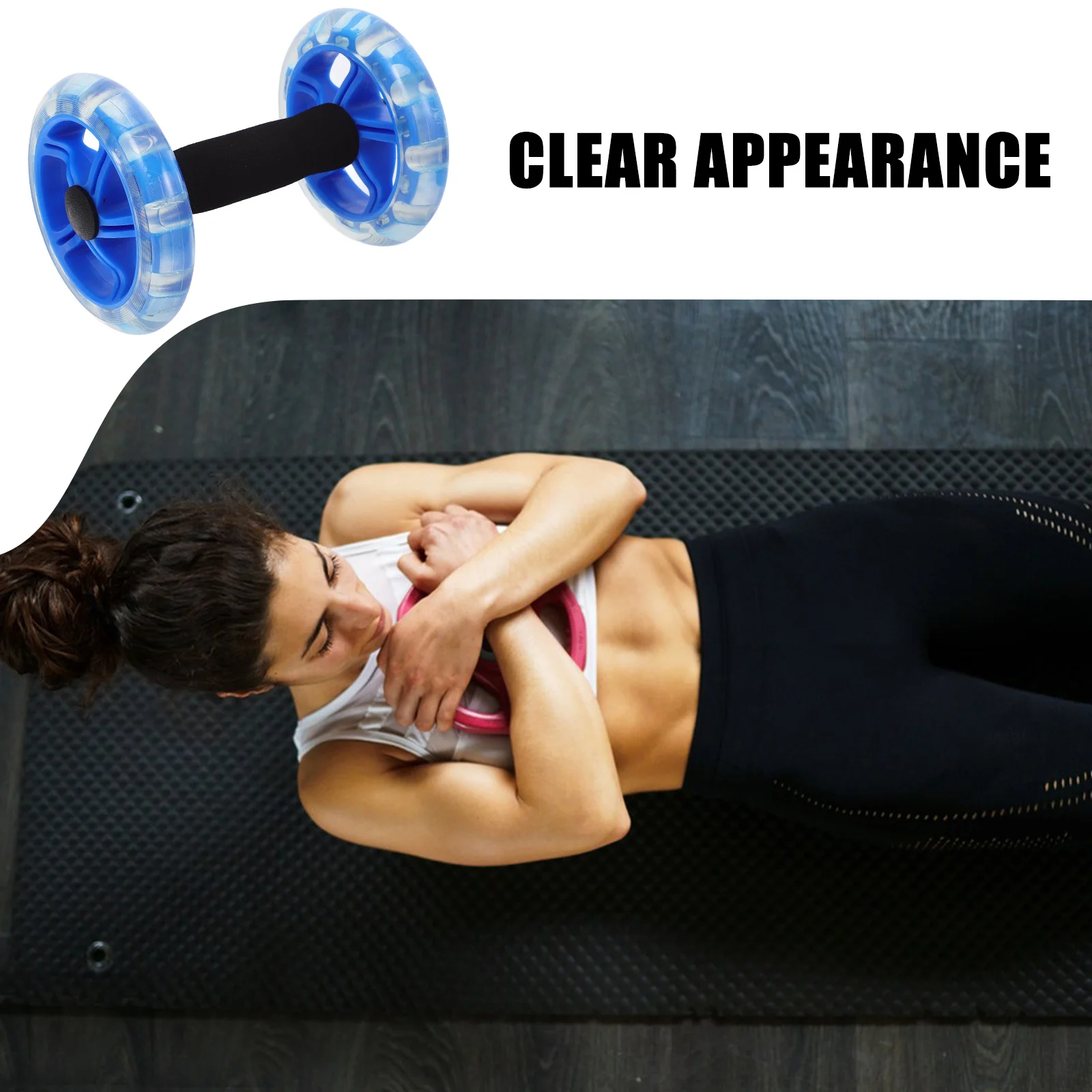عجلة Ab Roller باللون الأزرق لجهاز اللياقة البدنية لتمارين البطن للرجال والنساء، مقبض متين وخفيف الوزن وغير قابل للانزلاق
