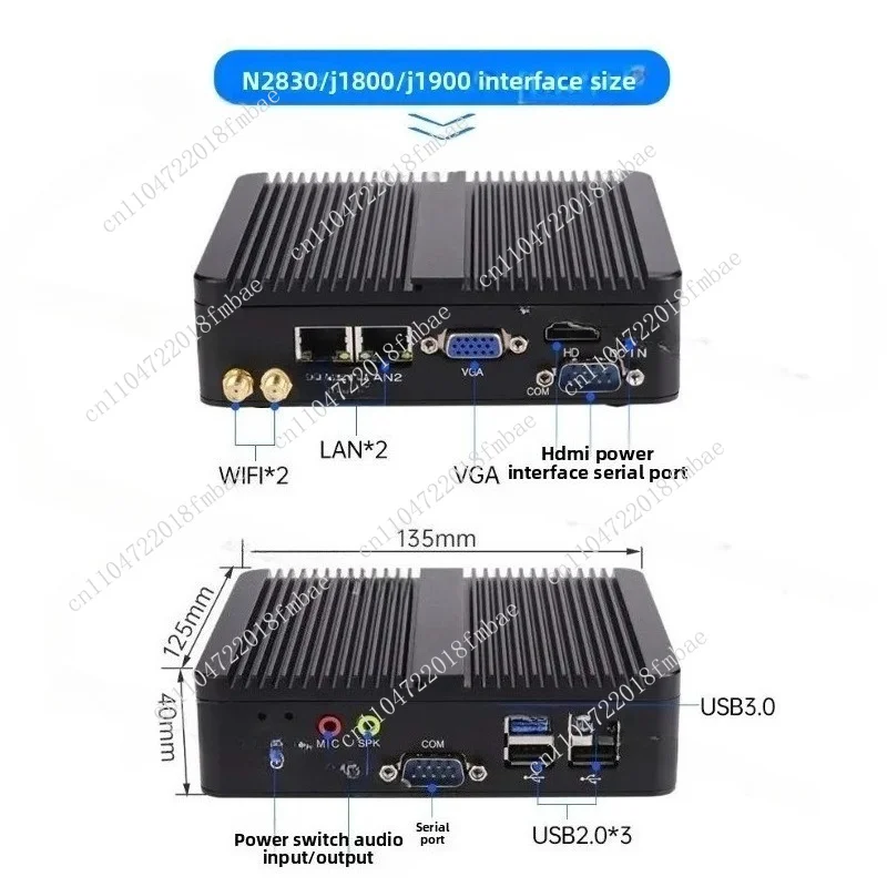 Mini PC Dual Core Dual Ethernet Mini PCIe HD-MI VGA Fanless Industrial Computer Windows Linux for IoT