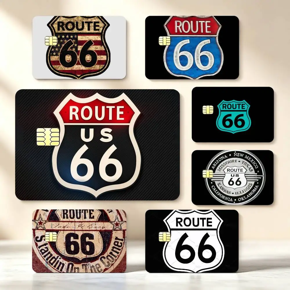 Fashion US R-Route 66 Credit Card Stickers Skin For Bank Debit Decorative Protection Scratch-resistant Gift