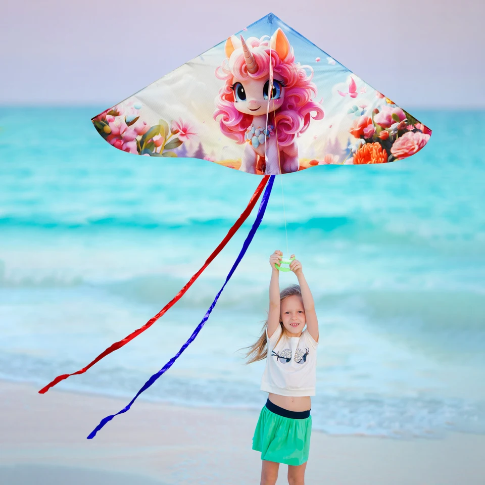 Cerf-volant Delta géant coloré, cerf-volant de plage à ligne unique