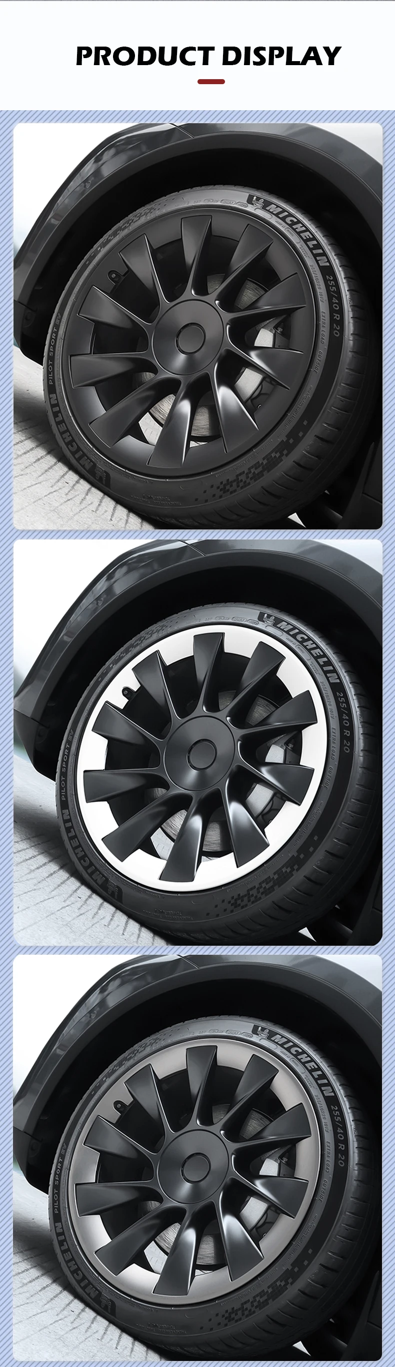 4PCS Für Tesla Modell Y 20 Zoll Radnabe Schutz Ring Leistung Patch Protektoren Ersatz Vollrand Zubehör 2020-2024 – Detail 13