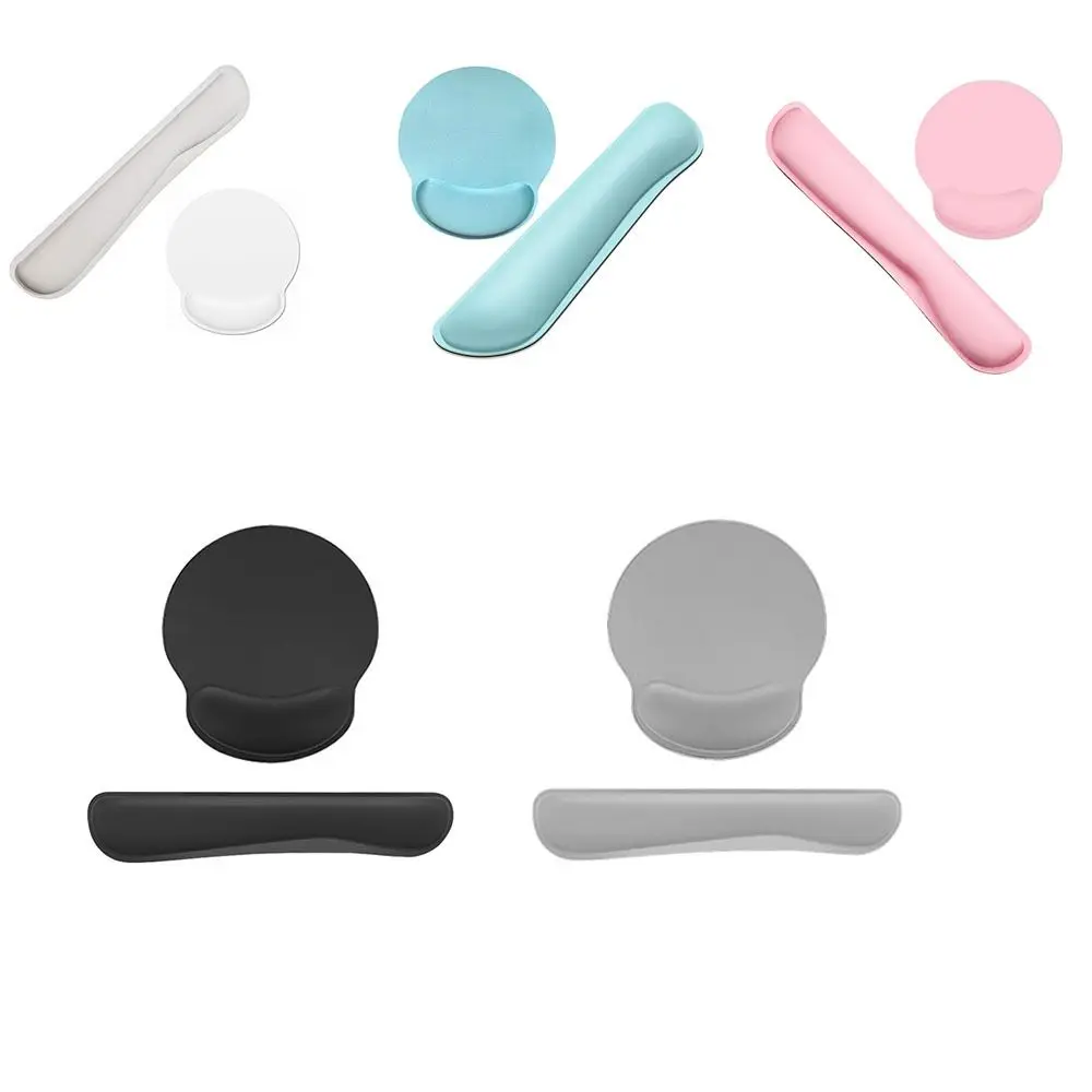 2 قطعة/المجموعة انتعاش بطيء مريح لوحة المفاتيح مسند المعصم مريح عدم الانزلاق لوحة الماوس مجموعة سهلة الكتابة حماية المعصم