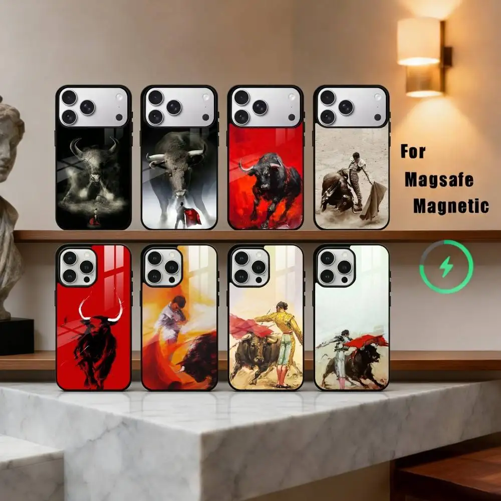 

B-Bullfight Bull Fighter Matador Phone Case For iPhone17,16,15,14,13,12,11 Plus,Pro Max Magnetic For Magsafe Wireless Charging