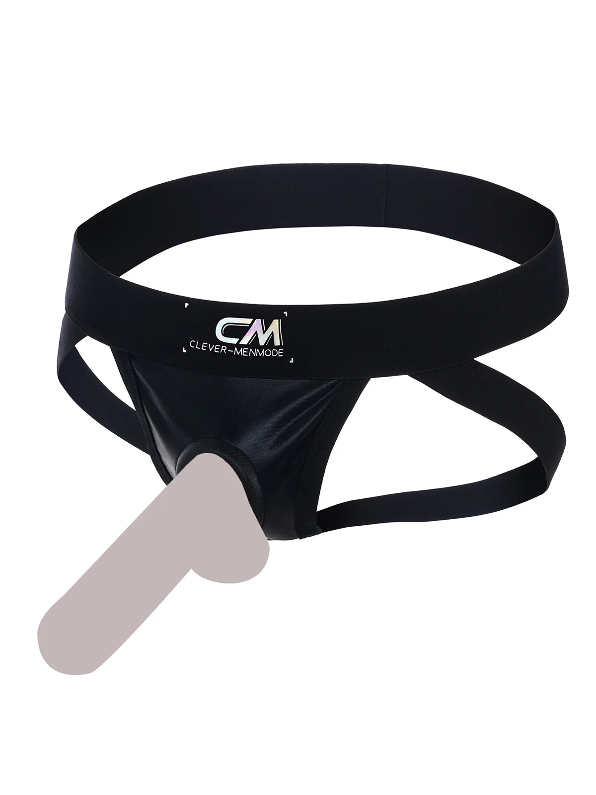 Tanga de cuero sintético con anillo para el pene, ropa interior sexy para hombre, cintura ancha, color negro, erótica, para fiestas rave, clubwear