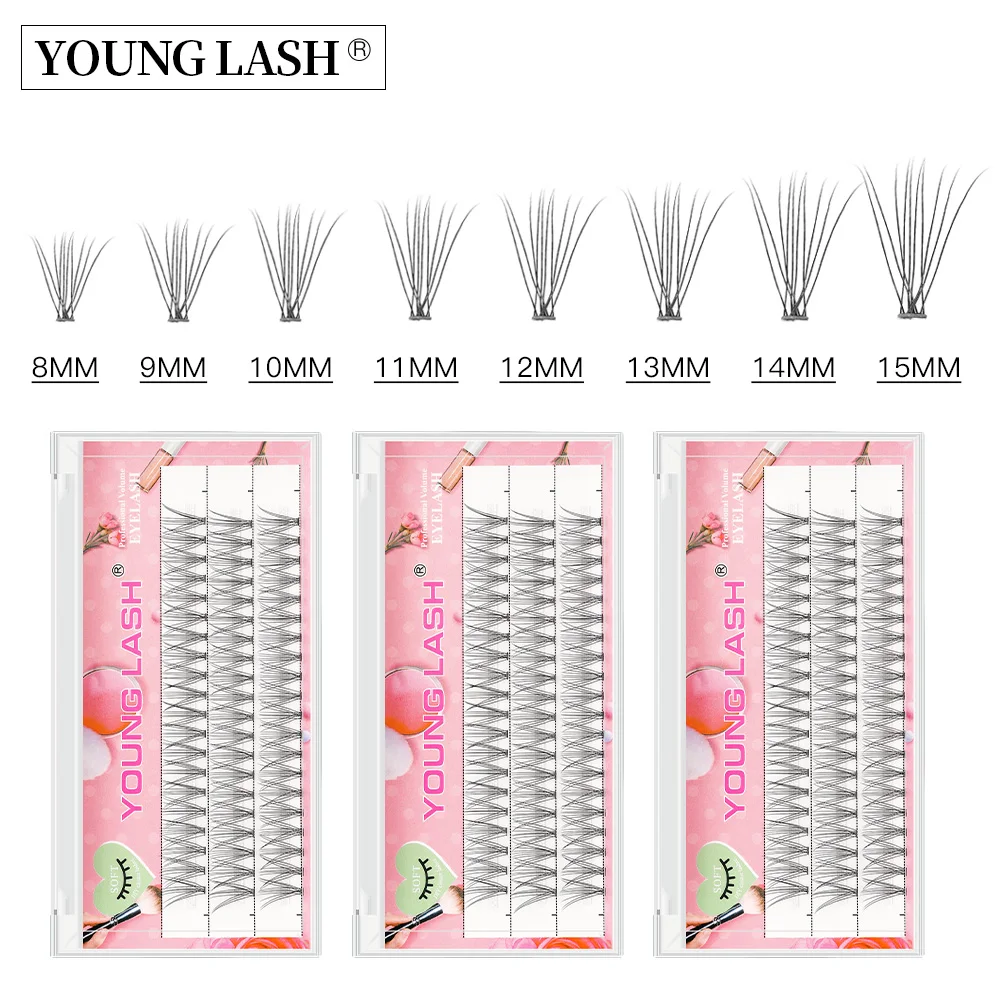 Jonge Lash Diy Wimpers Clusters 10d/20d Premade Fan Lash Extensios Individuele Cluster Wimpers Natuurlijke Zachte Mix Lengte