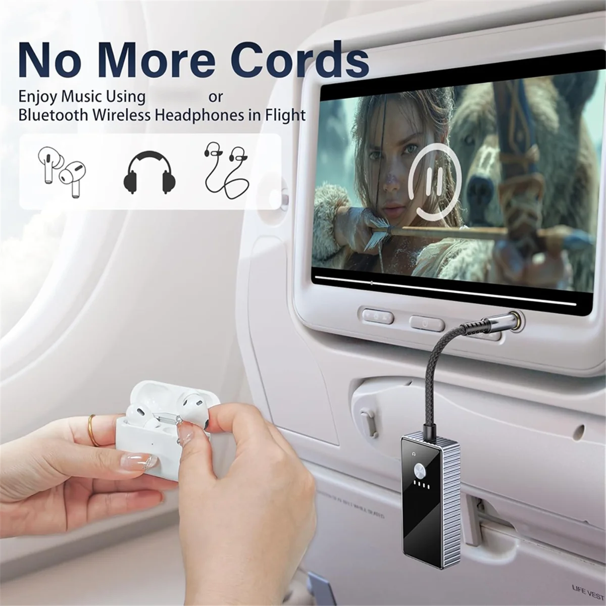 

【New User Coupon】Bluetooth 5.2 Transmitter,Low Latency, 3.5mm AUX Jack & Bluetooth Receiver - Wireless Audio Adapter