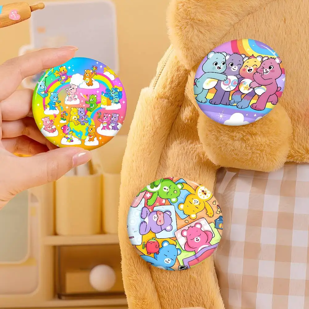 Care B-Bears Cute 58mm Cute Anime Figure Icon Badge Handmade Tinplate Brooch for Backpack Clothes Chest Ornament Gifts