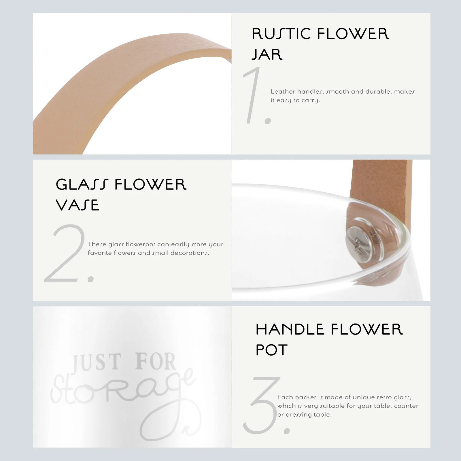 

Rustic Glass Planter Unique Retro Design Perfect Entertaining Everyday Use Rustic Flower Jar Hanging Flowerpot