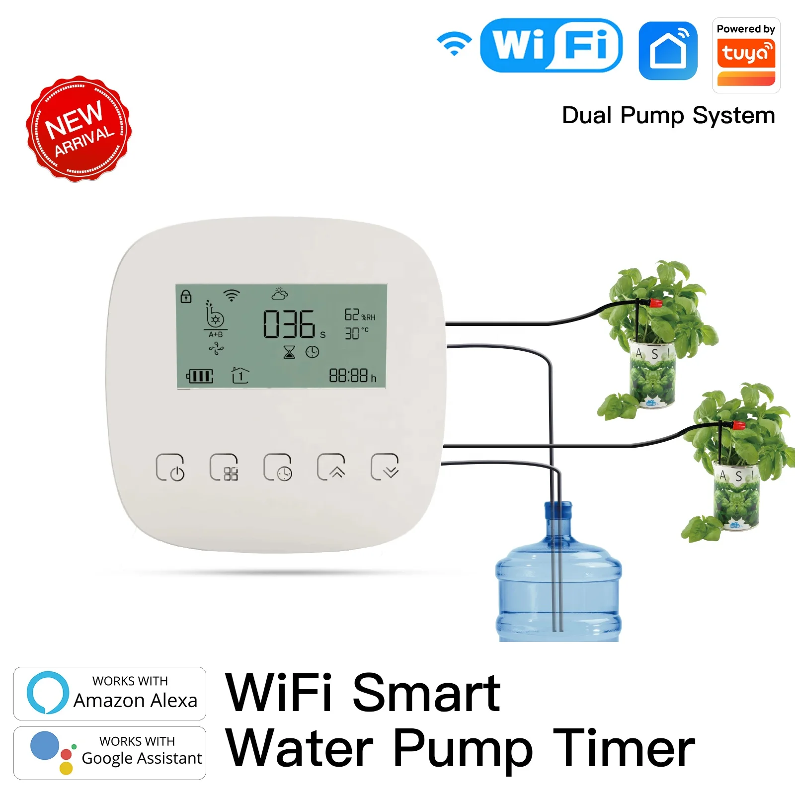 Tuya WIFI Smart Garden Watering Timers Automatic Drip Irrigation Controller Water Valve Garden Smart Irrigation Watering System