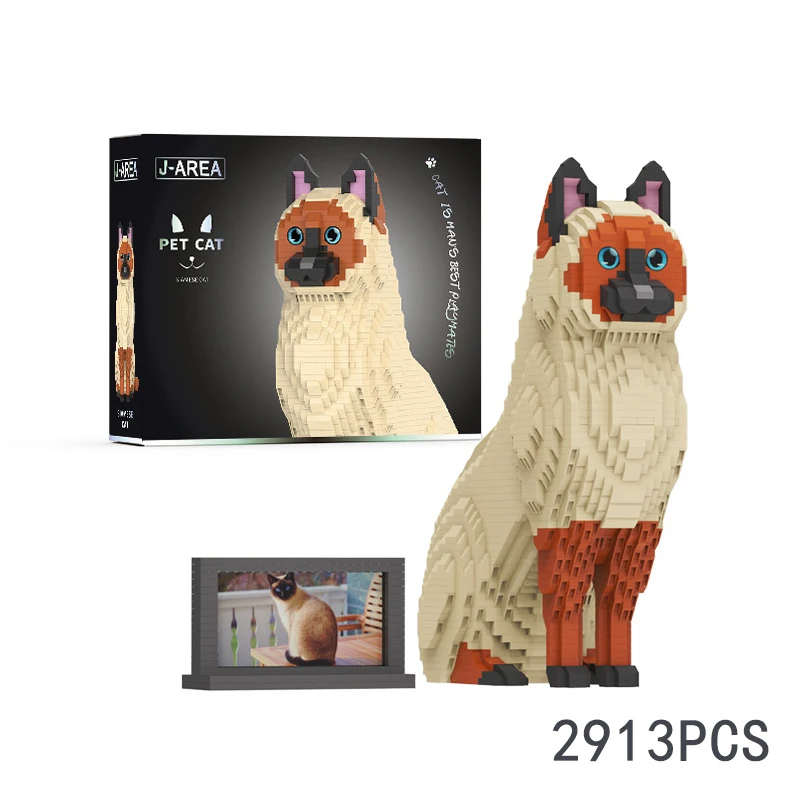 Mirco Deeltje Kat Bouwstenen Speelgoed Persina Kat Ragdoll Kat Siamese Kat Korthaar Blauwe Kat Desktop Ornamenten Kinderen Meisjes Gift