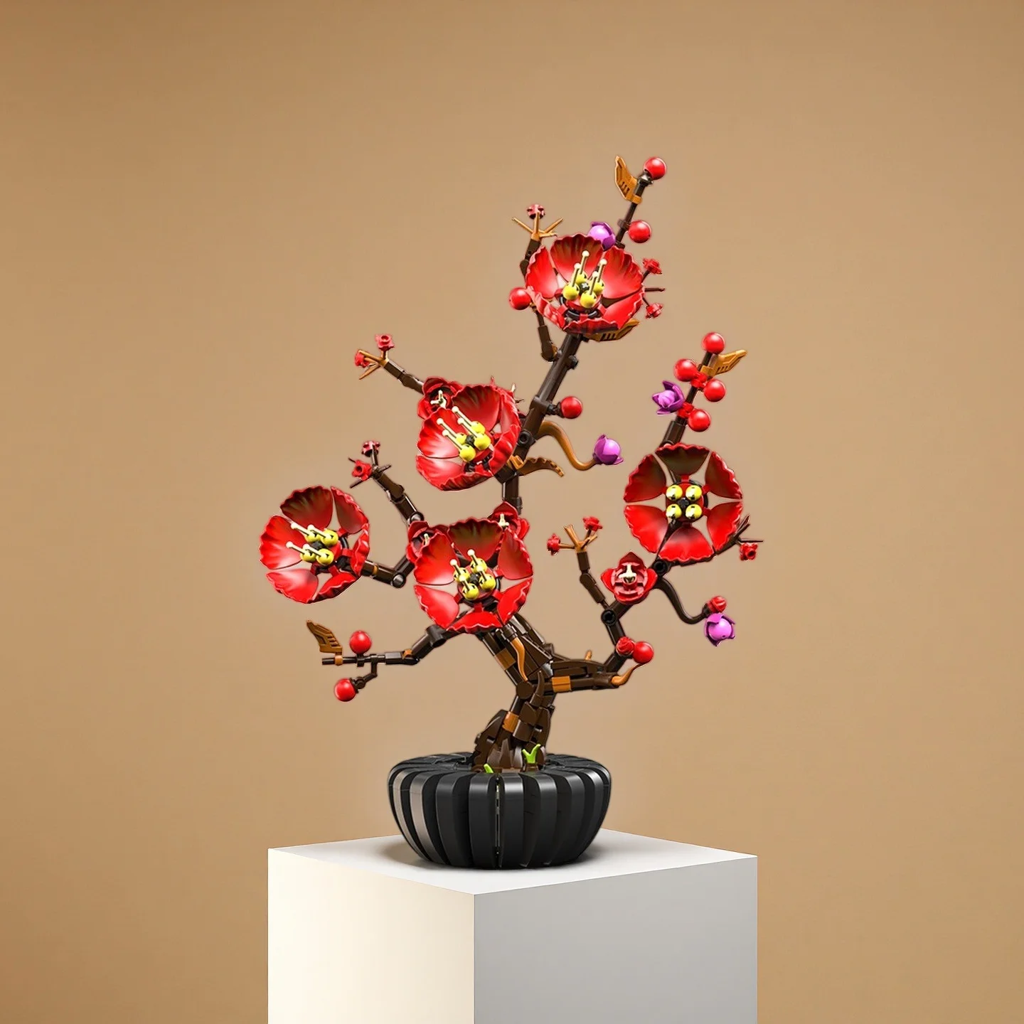 

Chinese Plum Blossom Building Blocks | Bonsai Flower Bricks Set | DIY Decor Toy | 599PCS Traditional Oriental Floral Model for H