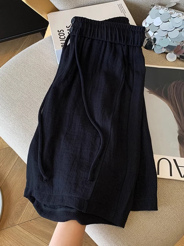 

Льняные мужские льна большого размера, повседневные легкие пятиточечные летние модные брендовые дышащие свободные брюки с высокой талией, прямые ноги