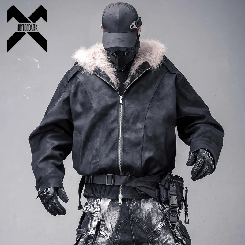 

Мужская замшевая куртка с капюшоном и меховым воротником, парка, зима 20%, Y2K, пальто в стиле гранж, утепленная винтажная куртка, уличная одежда в стиле хип-хоп