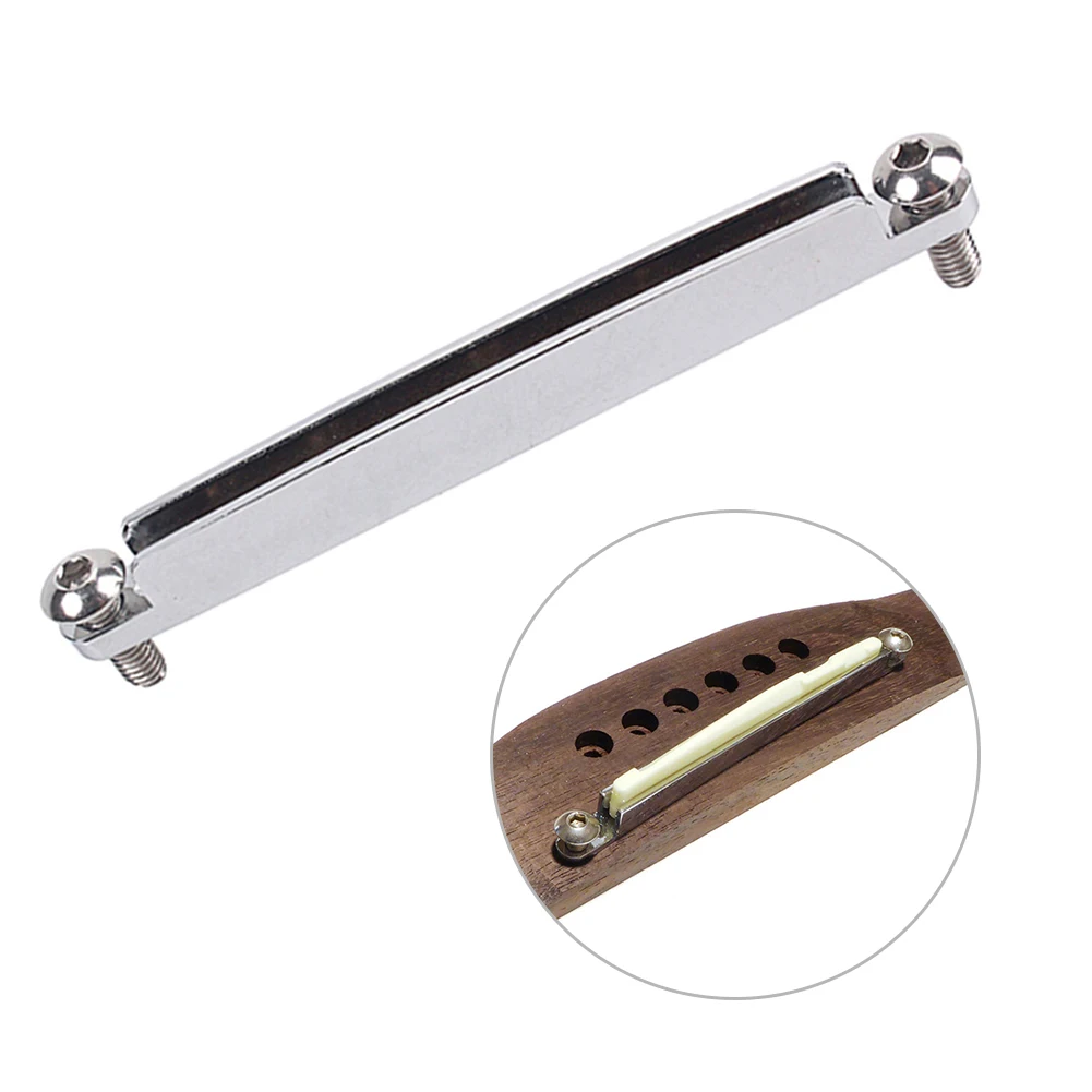 Acoustic Guitar Parts Booster Tool with Screwdriver Riser Saddle Metal Adjustable Height Bridge Saddle for Acoustic Folk Guitar