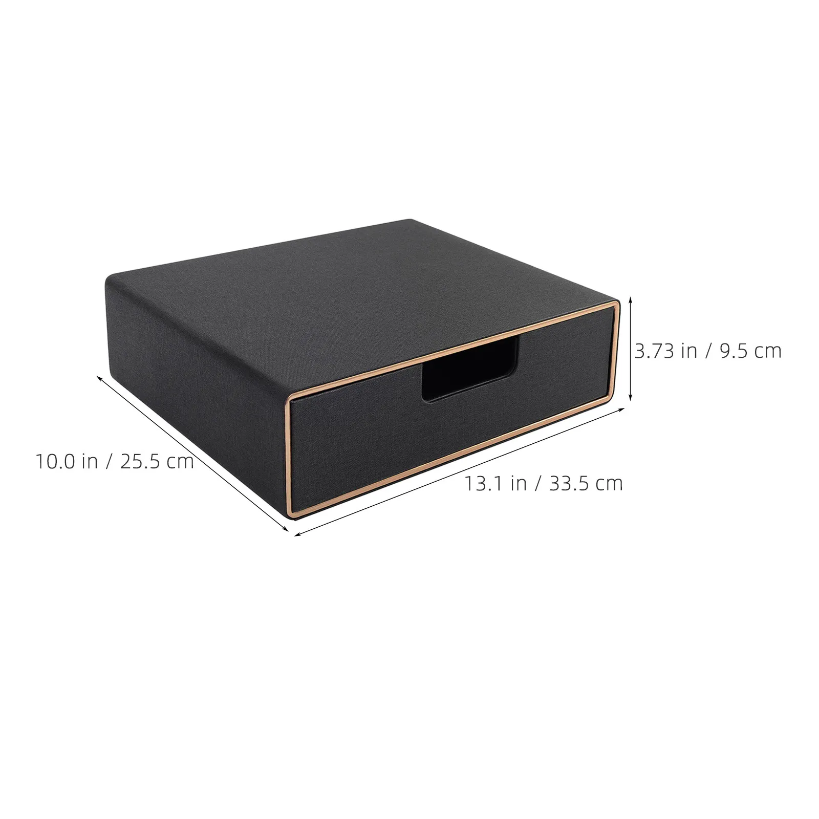 PU Desktop Single Drawer Organizer Black Office Desk Document Holder File Storage Paper Organizer Receipt Tray