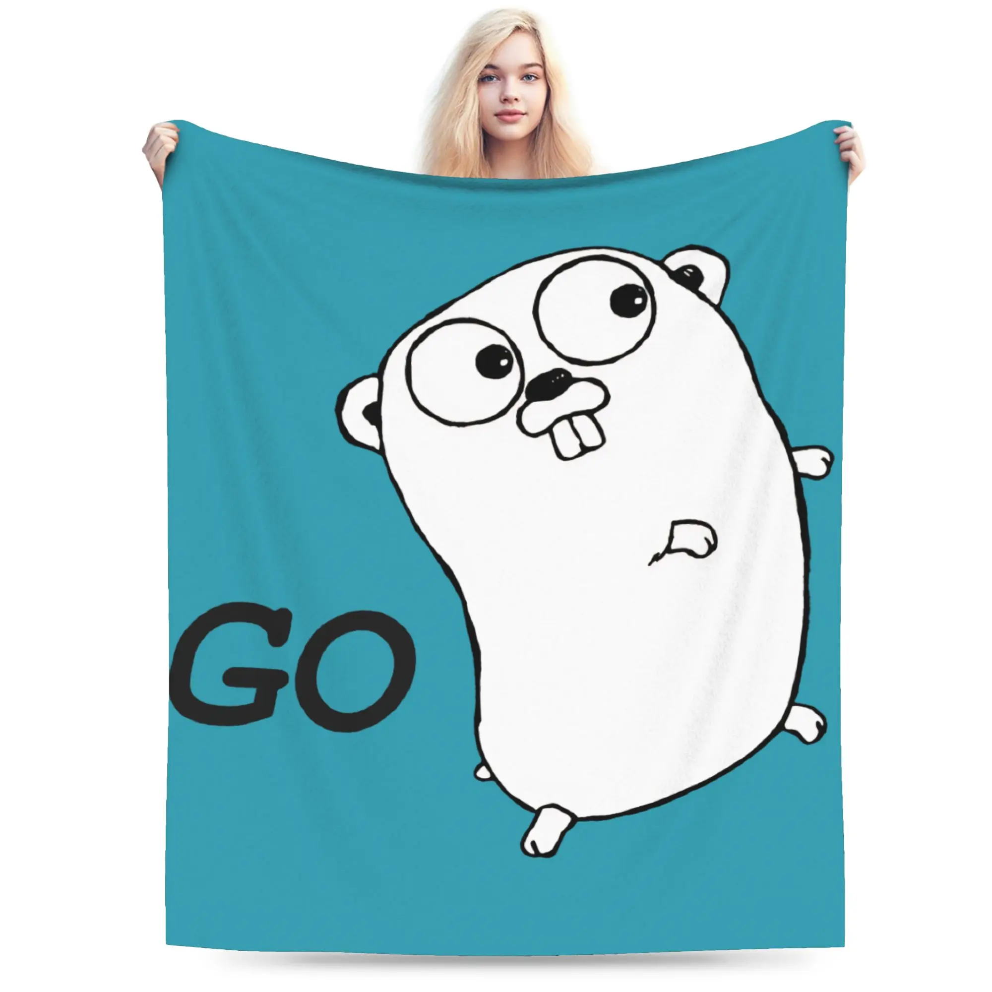 Relax Go GoLang Gopher Language Running  Blanket Stuff Bed Decorative  Throws And Blankets Lightweight Coral Fleece Plush