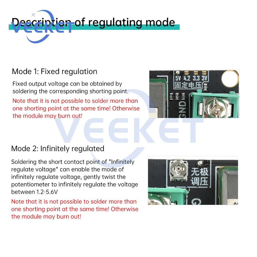 20A DC Step-Down Module Hoog vermogen 9-14V naar 1,2-5,6V Verstelbare spanningsregelaar Industriële kwaliteit Compact Buck Converter