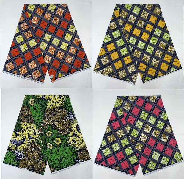 New design 6yards/lot african wax fabric,ghana kente design african printed wax fabric nigeria ankara kitenge pagnes