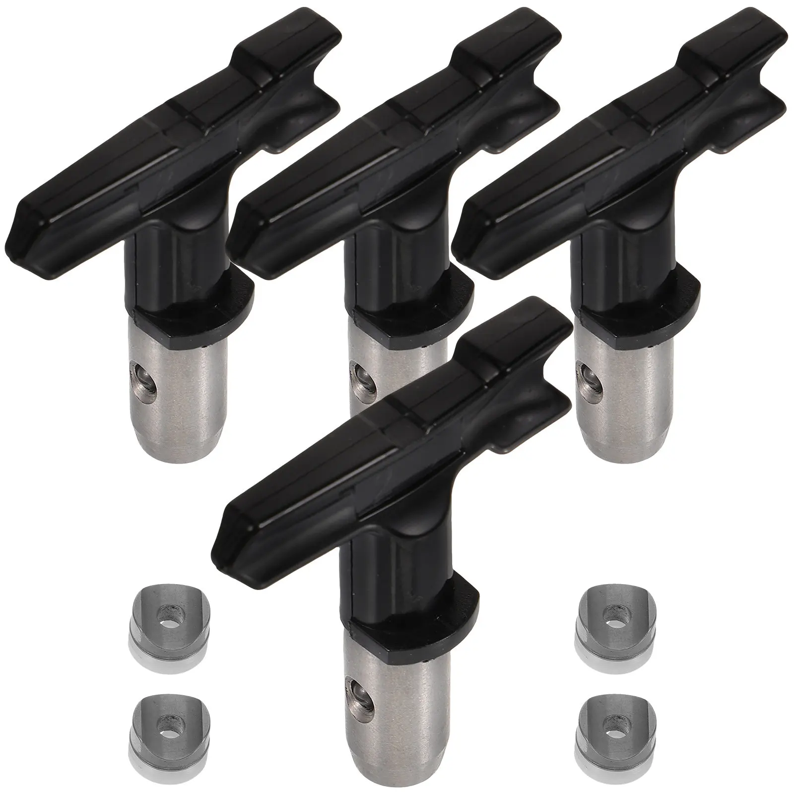 

Набор из 4 насадок для безвоздушного распылителя краски, аксессуары для домашнего декора и промышленного использования, пластиковые и стальные распылительные насадки