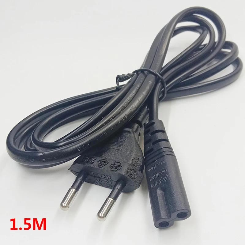 Cable de Extensión de Alimentación CA de 1.5M con Conector Europeo Tipo 8 IE320 C7 para TV, Impresoras, Cámaras, PS4, PS3, Laptops, Radios y Luces LED