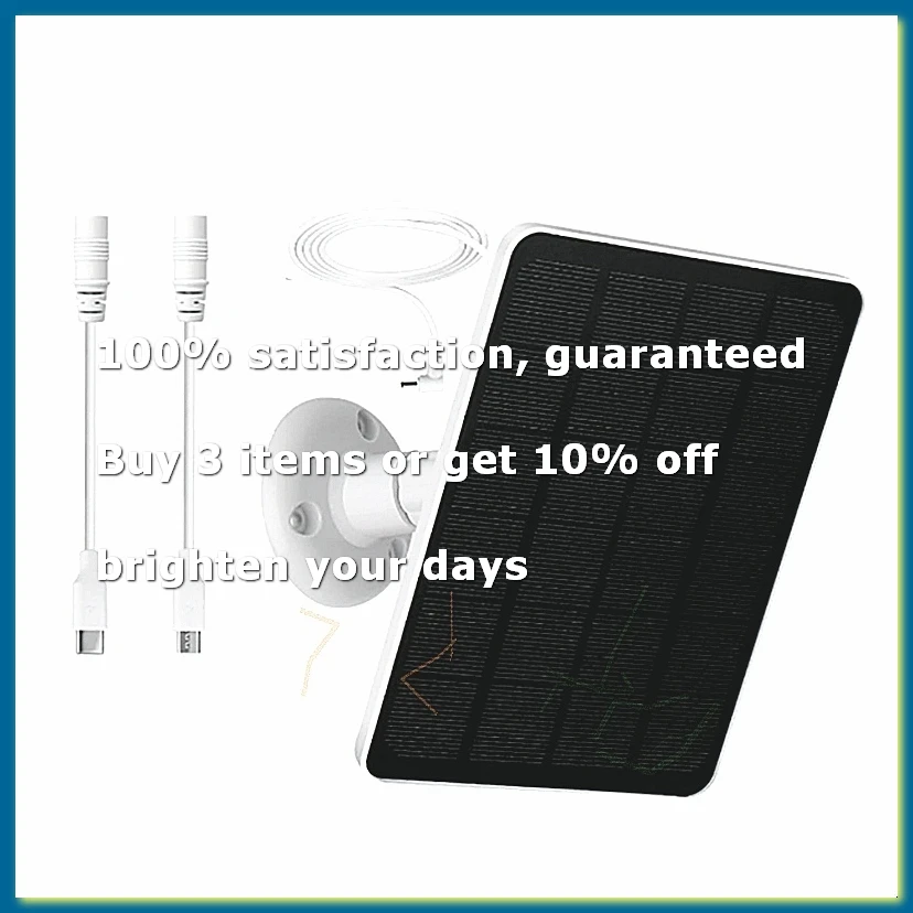 ●Solar Panel for Outdoor Security Camera,5W Waterproof Solar Panels Charger for Ring Spotlight Cam Plus/Pro-A57M
