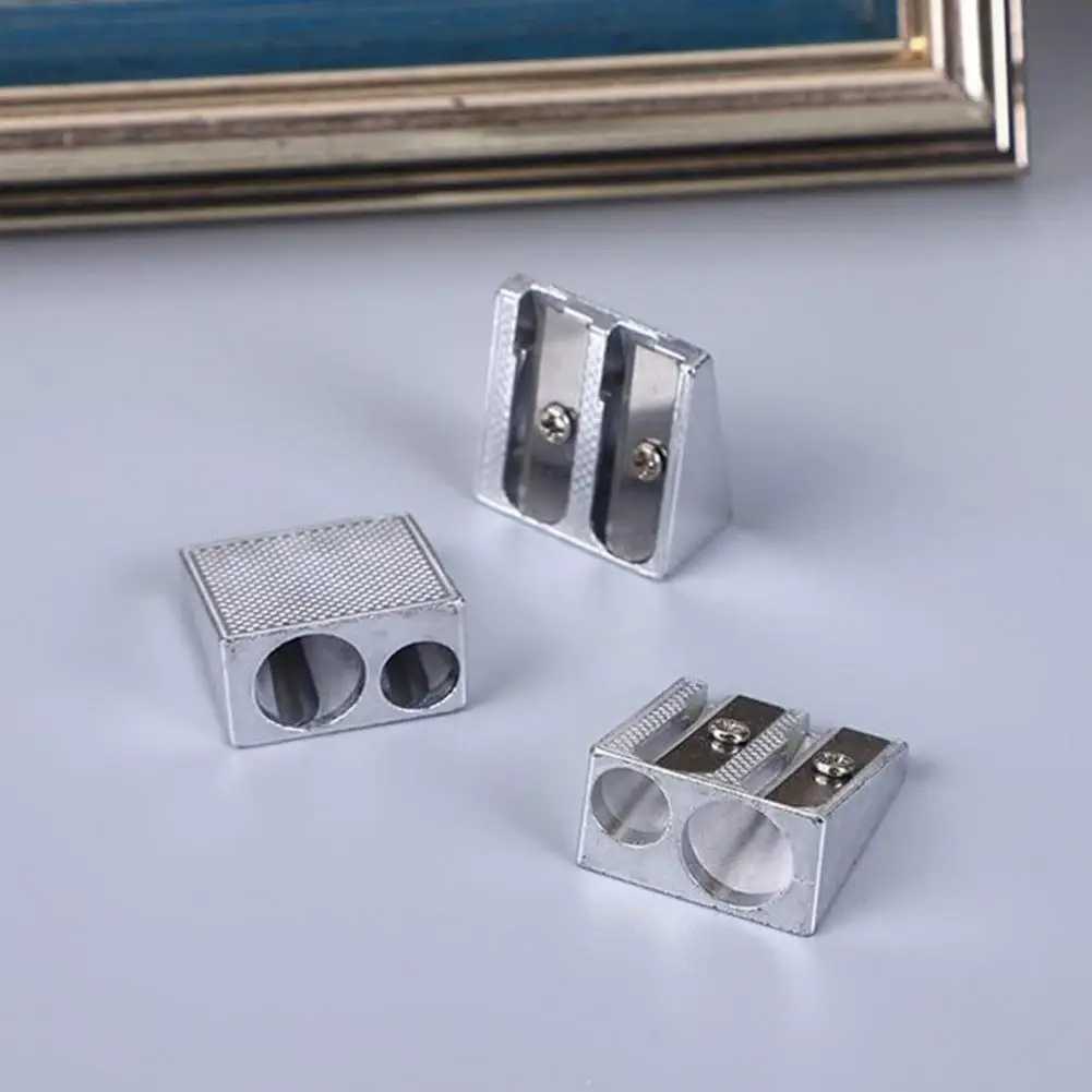 Dual Hole Magnesium Pencil Sharpener, Sharpener compacto com aperto ergonômico, caneta de mão portátil para versátil