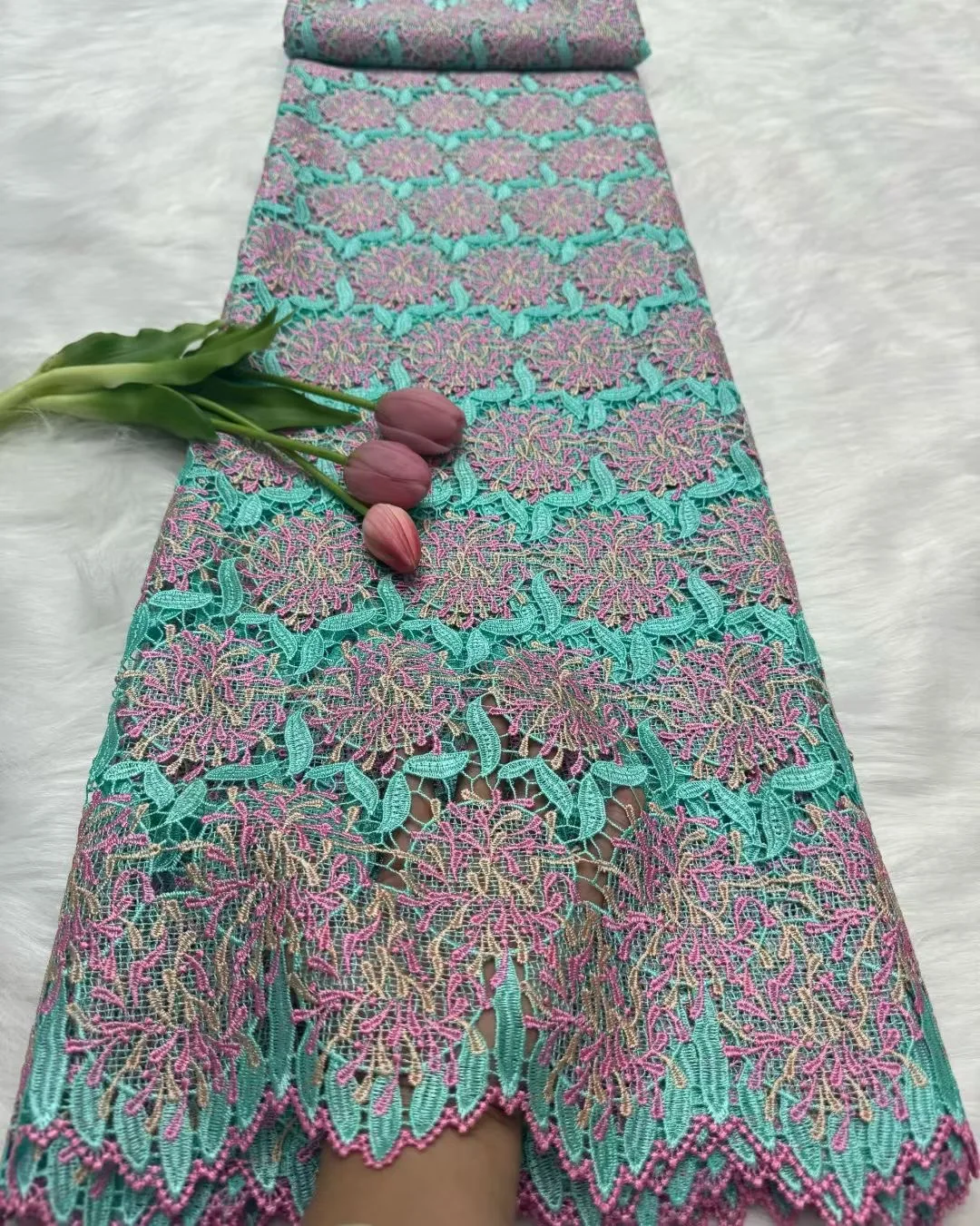 

African Guipure Cord Lace Fabric High Quality Lace 5 Yards Nigerian French Mesh Lace With Stones or Wedding Dress Sewing