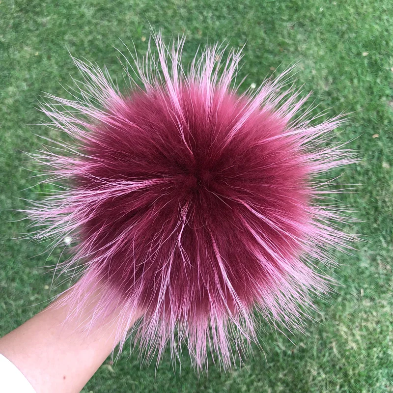 Weicher Bommel aus 100 % natürlichem Fuchspelz, Bommel aus Waschbärfell für Mützen, Mützen, Taschen, Schals – Detail 17