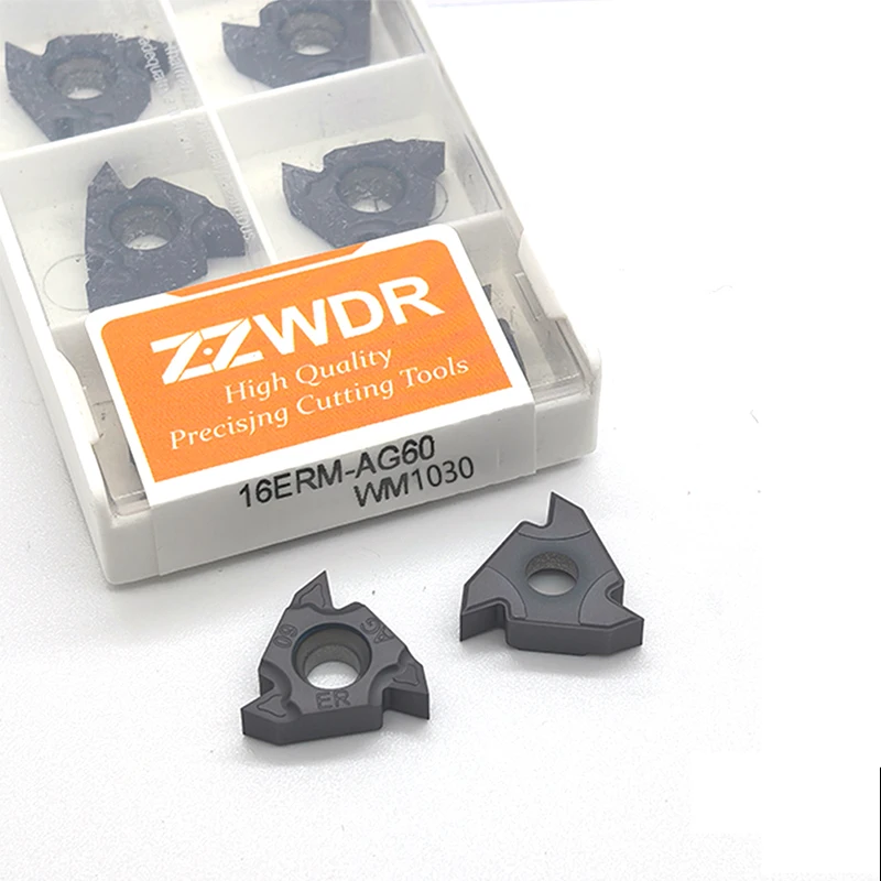 ZZWDR Резьба 16ERM Ag60 16IR Резьбовая вставка Твердосплавное лезвие Высокое качество Токарный инструмент с ЧПУ 16ERM Токарные станки