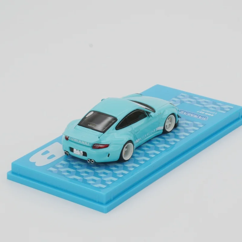 Tw em estoque 1:64 azul 997 rwb lomianki diecast modelo de carro coleção brinquedos tarmac funciona