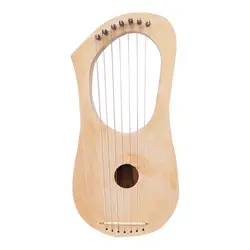 Lyres Wood String Instrument Ancient Style Instrument Accessories DIY Easy 7 Metal Strings Lyre for for Kids and Adults