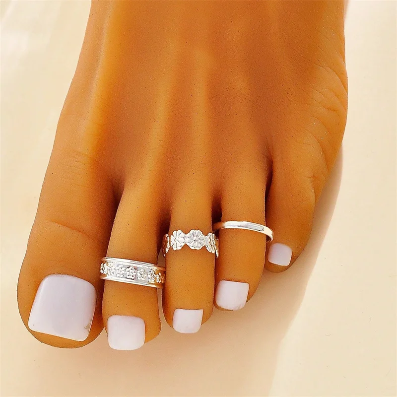 Fashion Adjustable Toe Rings for Women Foot Ring Gold/Silver Color Metal Round Jewelry for Girl Summer Beach Barefeet view 4