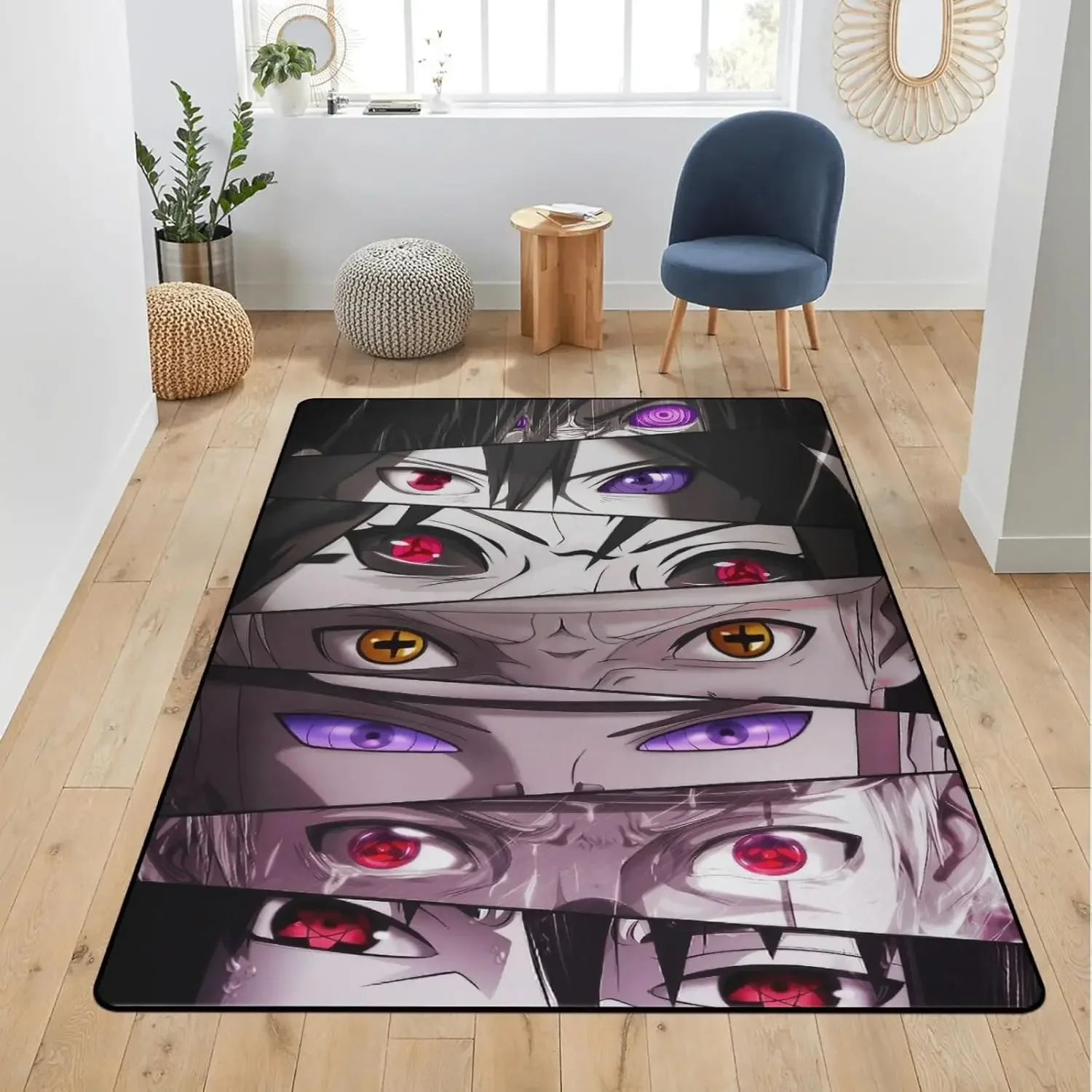 

Anime Rug Cartoon Anime Eyes Area Rug 3D Print Modern Fantastic Carpet for Living Room Bedroom Home Decor Non-Slip Floor Mat