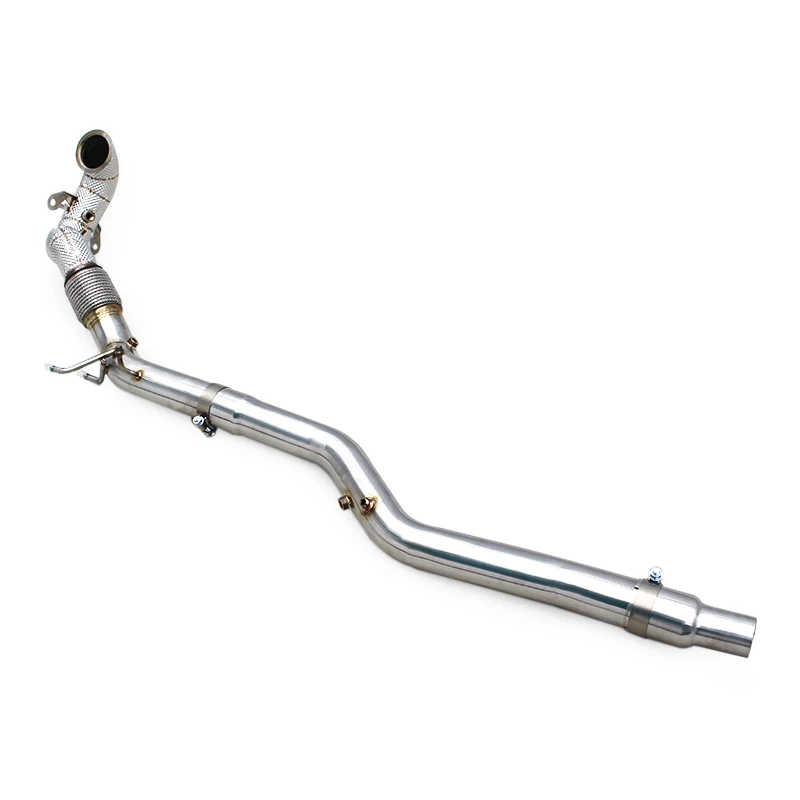 

OBM Stainless Steel Exhaust Downpipe With Heat Shield For Audi Q3 2.0T 2019-2021 Exhaust Pipe With OPF/GPF Free Flow Pipe