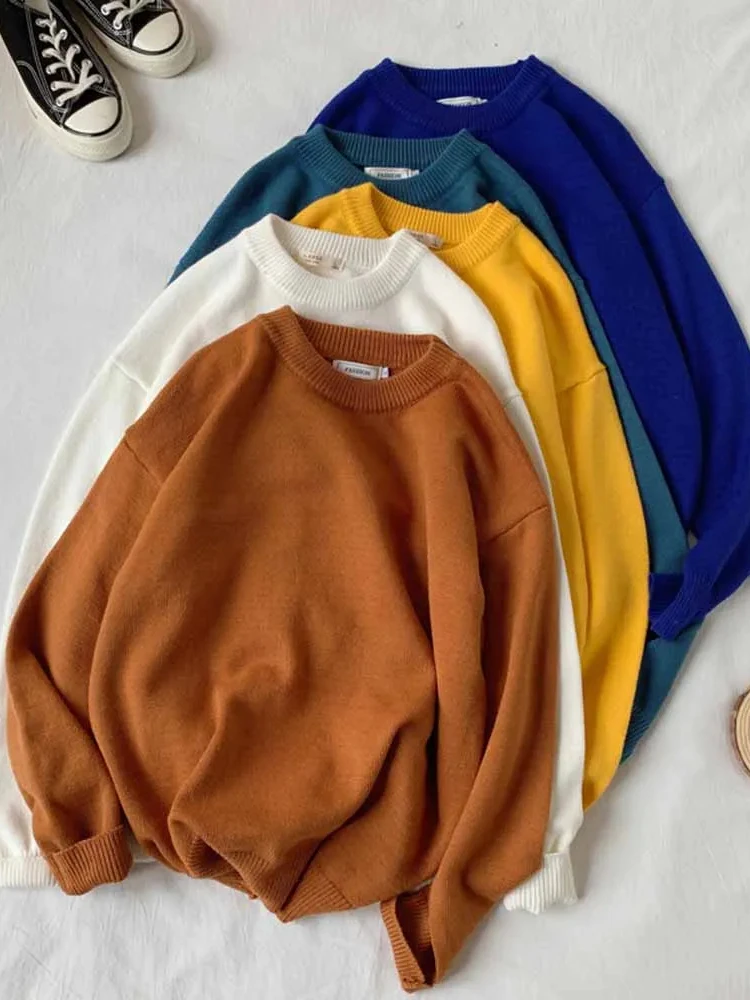 Candy colors Youth Harajuku Winter Sweaters 2023 Pullover women  Korean Fashions Sweater Women Vintage Clothes