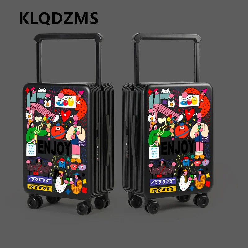 KLQDZMS Lightweight Suitcase 20 Inch PC Boarding Case 24“26” Large Capacity Trolley Case Cart Style Travel Bag Cabin Luggage
