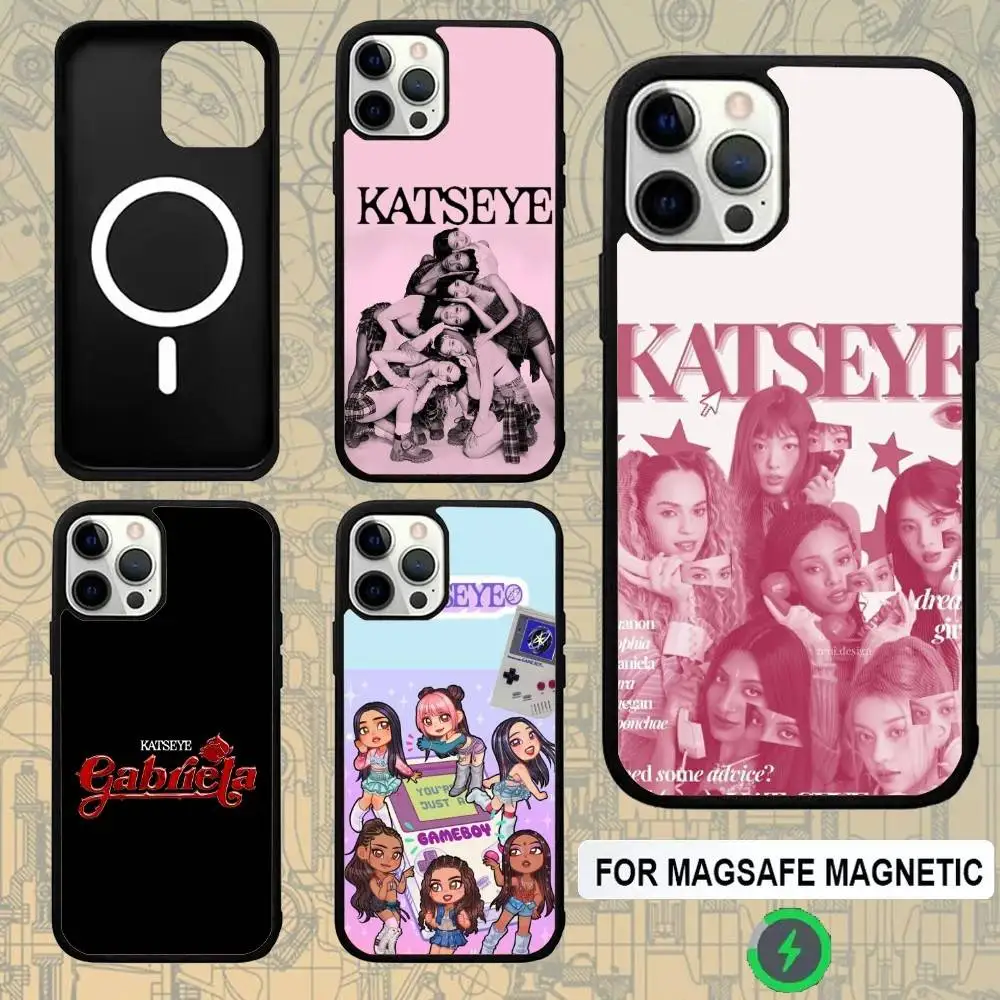 

K-Katseye Gabriela для iPhone 17,16,15,14,13,12,11 Pro,Max,Plus,X,XS,XR,SE4,E Мини-беспроводная зарядка с чехлом для телефона MagSafe