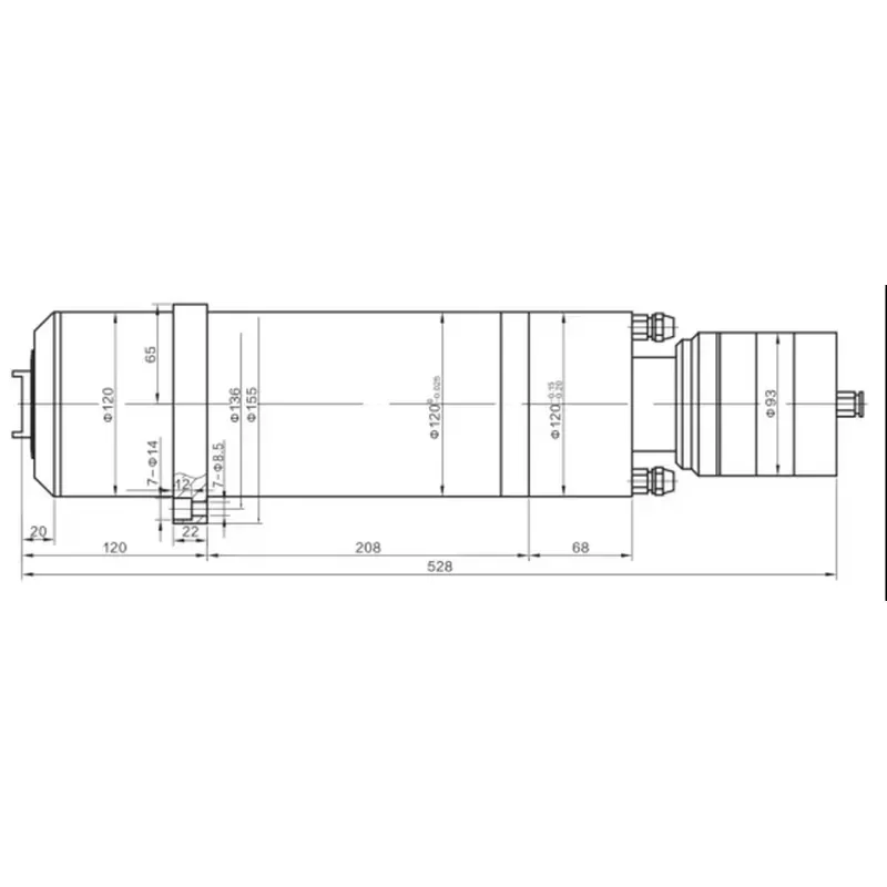 2026120mm 11KW BT30 24000rpm ATC Water Cooled CNC Spindle Motor Optional Encoder Closed-Loop Control for Steel Milling