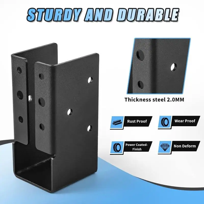 Pergola Handrail Joist Hanger, Heavy-Duty 2x4 Deck Railing Connectors - Pack of 2