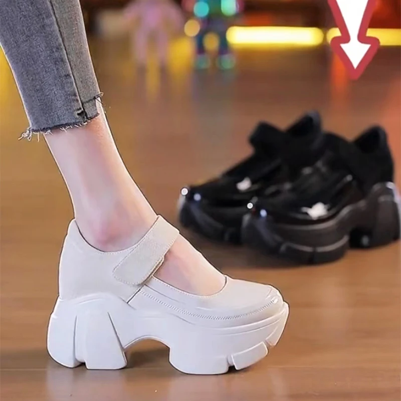 靴女性-2025-身長の増加オックスフォードパテントレザーバレエフラット下駄プラットフォーム浅い口ローファー毛皮の新しい夏-cre