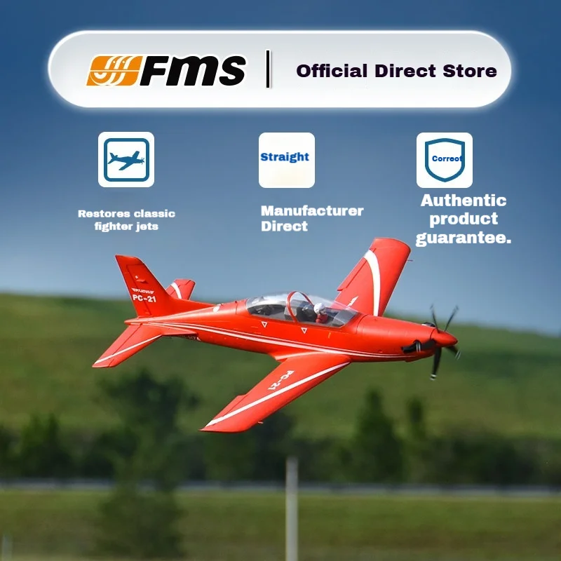 FMS  Rc Airplane 1100mm Wingspan Pc -21 Pilatus Fixed Wing Remote Control Aircraft Model For Hobby Flight Training