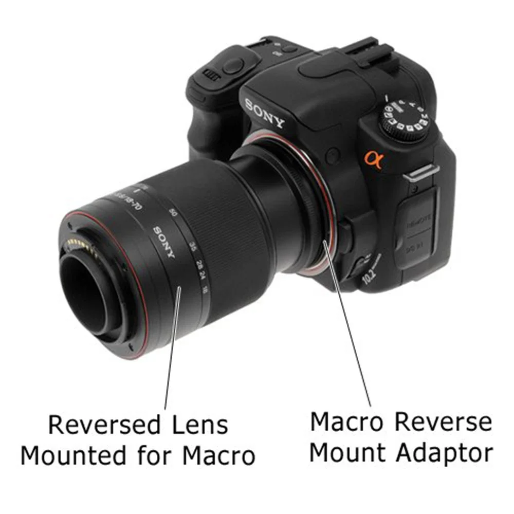 Переходное кольцо для макрообъектива обратного хода 62 мм для камеры Sony AF A77II A58 A99 A65 A57 A77 A900 A55 A35 A700 A580 A560