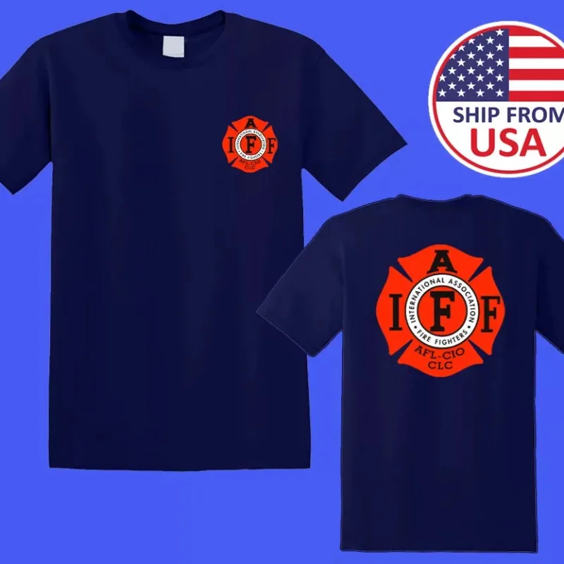 Trend 25 New International Firefighters Association Firefighters with The Same Clothes Printed Cotton Short-sleeved T-shirt