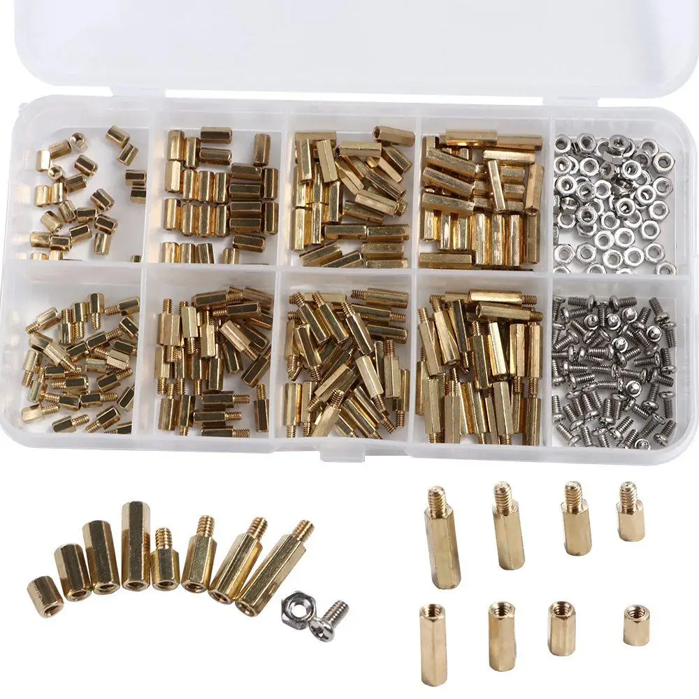 

Hex Head Brass Spacer Kit Fastener Tool Stand Off Kit Spacer Screws Nuts Spacer Bolt Threaded Pillar Copper Pillar