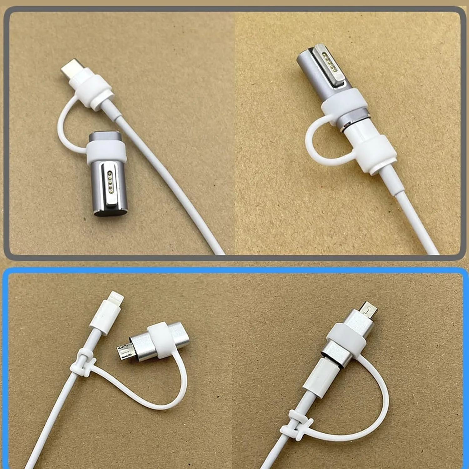 Anti-Lost Silicone Cable Adapter Tether, Charger Converter Protective Sleeve, Portable Cord Strap, Universal Cable Organizer